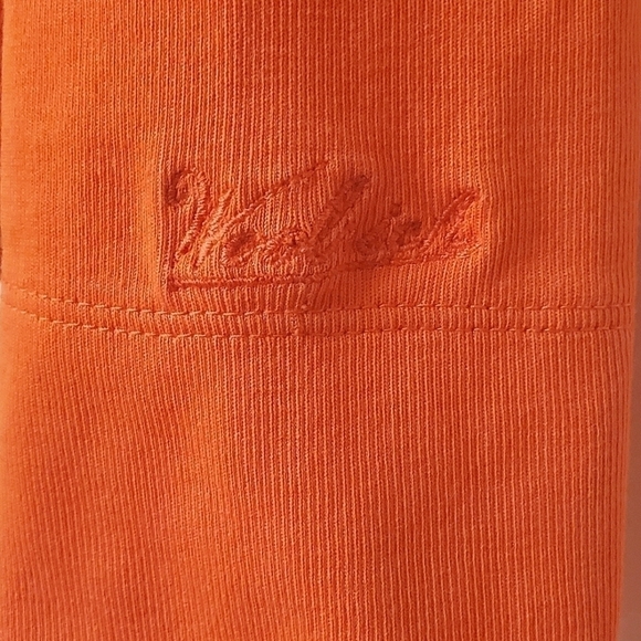 WOOLRICH ATHLETIC MOCK NECK SHIRT 1/2 ZIP LONG SLEEVES ORANGE WOMENS MEDIUM - Picture 3 of 5